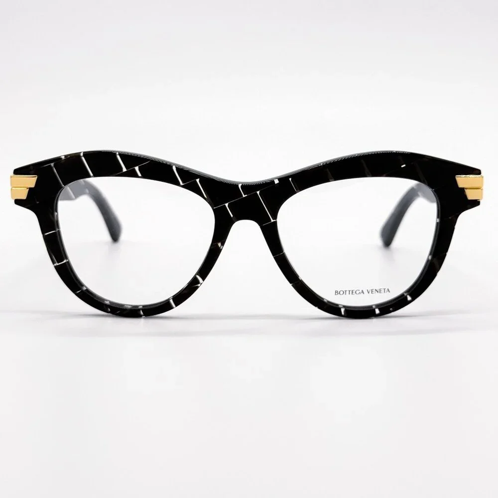NEW BOTTEGA VENETA EYEGLASSES BV1105O 003 CAT EYE HAVANA/WHITE WOMEN EYEWEAR